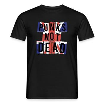 Rocker Rock Music Saying Punk is not Dead Punk Rock - Men's T-Shirt - black - Front - AI Model Male 178 light (178cm)