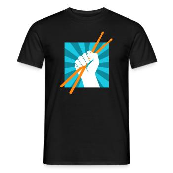 Drummer Drumsticks Batteur musicien Rocker - T-shirt homme - noir - Devant - AI Model Male 178 light (178cm)