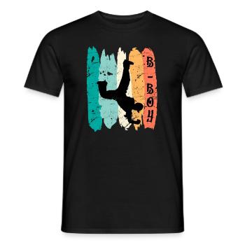 B-Boy Breakdancer Street Art Urban Danse Hip Hop - T-shirt homme - noir - Devant - AI Model Male 178 light (178cm)