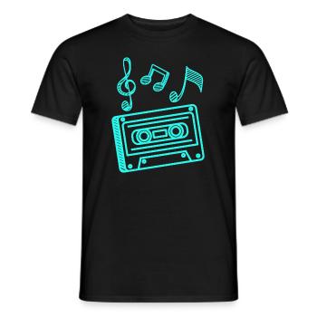 Music Cassette 90s Hip Hop Minimalist Cassette - Men's T-Shirt - black - Front - AI Model Male 178 light (178cm)