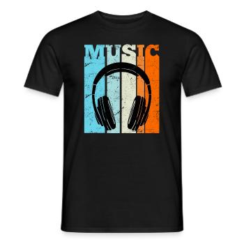 Retro Hip Hop Music Rapper Rap HipHop - Men's T-Shirt - black - Front - AI Model Male 178 light (178cm)