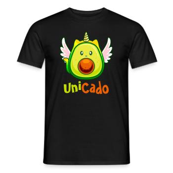 Unicado lustiges Einhorn Avocado Design Veganer - Männer T-Shirt - Schwarz - Vorne - AI Model Male 178 light (178cm)