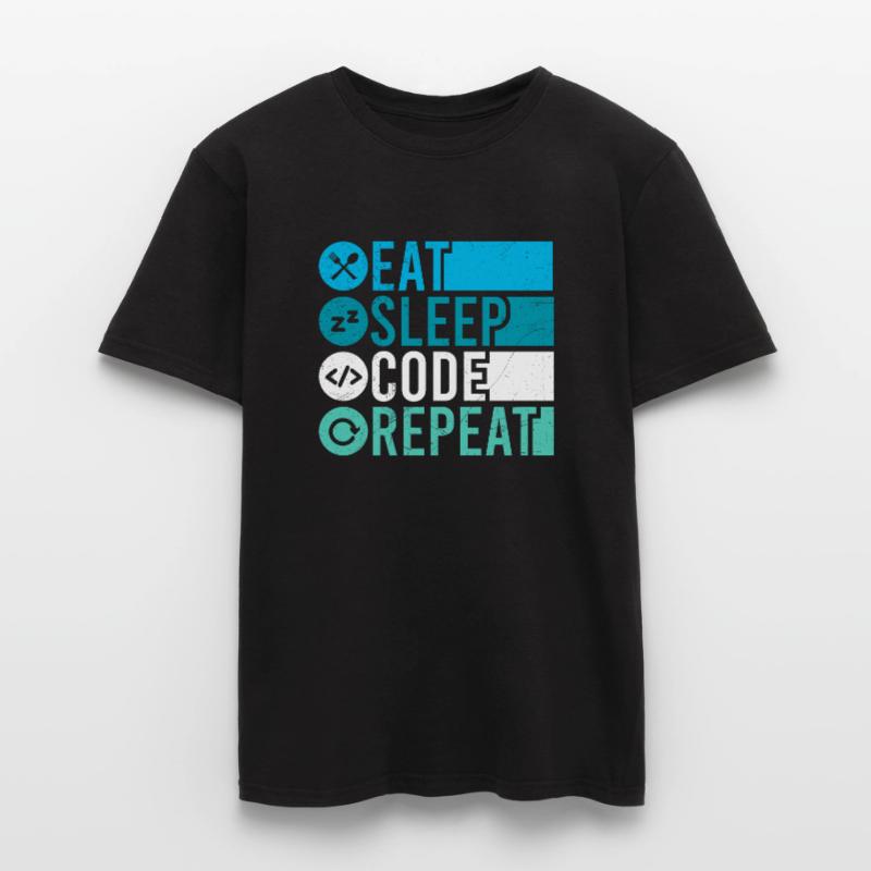 Eat Sleep Code Repeat Programmierer Software Männer T-Shirt