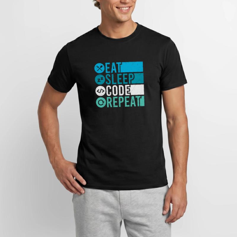 Eat Sleep Code Repeat Programmer Software Men’s T-shirt