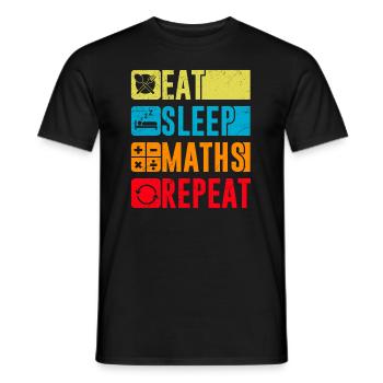 Eat Maths Repeat Mathématiques Études - T-shirt homme - noir - Devant - AI Model Male 178 light (178cm)