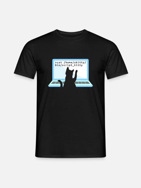 Katze als Programmierer Coder Katzenbesitzer - Männer T-Shirt - Schwarz