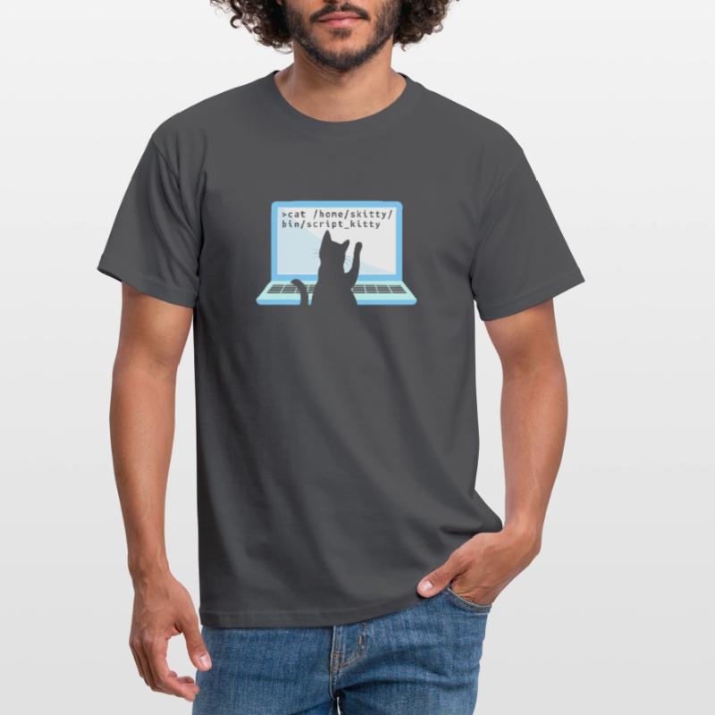 Katze als Programmierer Coder Katzenbesitzer Männer T-Shirt