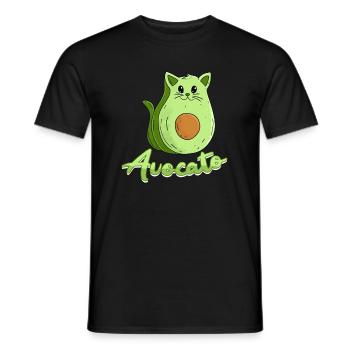 Vegan Cat Cat Propriétaire Cat Avocato - T-shirt homme - noir - Devant - AI Model Male 178 light (178cm)