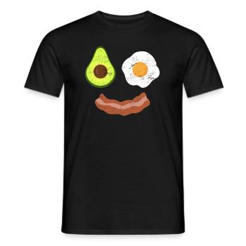 Brunch Breakfast Bacon Egg Avocado Fried Egg - Men's T-Shirt - black - Front - AI Model Male 178 light (178cm)