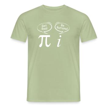 Pi Get Real je suis une blague de mathématicien rationnel - T-shirt homme - vert sauge - Devant - AI Model Male 178 light (178cm)