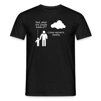 Programmierer Woraus bestehen Clouds Witz Spaß - Männer T-Shirt - Schwarz - Vorne - AI Model Male 178 light (178cm)