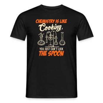 Chemistry Students Saying Chemistry is like cooking - Men's T-Shirt - black - Front - AI Model Male 178 light (178cm)