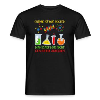 Chemiker Witz Chemie ist wie Kochen Laborant - Männer T-Shirt - Schwarz - Vorne - AI Model Male 178 light (178cm)