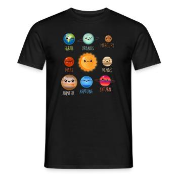 Système solaire Espace Galaxie Planète Terre Soleil - T-shirt homme - noir - Devant - AI Model Male 178 light (178cm)
