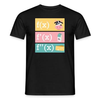 Mathematician joke derivation of cow milk cheese - Men's T-Shirt - black - Front - AI Model Male 178 light (178cm)