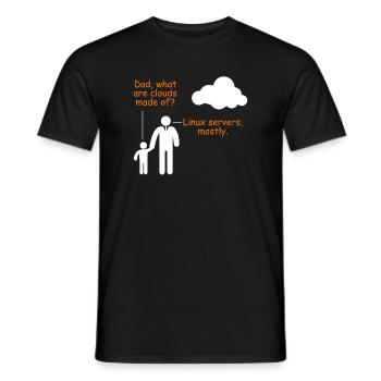 Linux Server Joke Computer Scientist Humor Software - Men's T-Shirt - black - Front - AI Model Male 178 light (178cm)