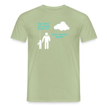 Coder Software Developer Witz Cloud Linux Server - Men's T-Shirt - sage - Front - AI Model Male 178 light (178cm)