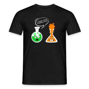 Chemistry teacher joke overreact chemistry - Men's T-Shirt - black - Front - AI Model Male 178 light (178cm)