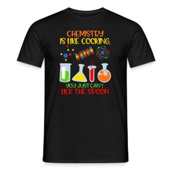 Chemistry is like cooking laboratory technician chemist - Men's T-Shirt - black - Front - AI Model Male 178 light (178cm)