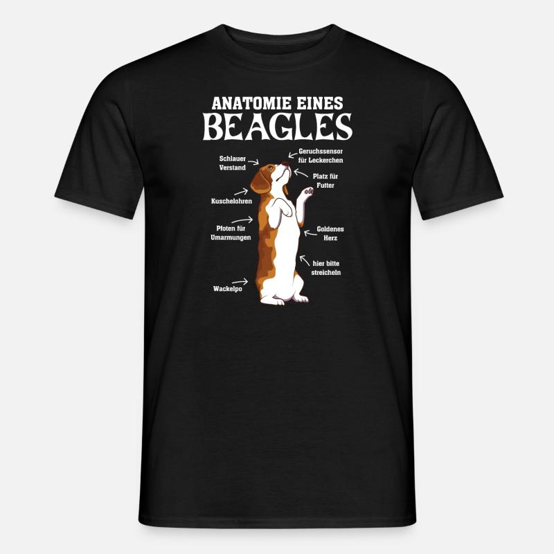 Anatomie eines Beagles Hundehalter Beagle - Männer T-Shirt - Schwarz