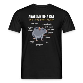 Anatomie d’un rat propriétaire de rats cultivateurs de rats - T-shirt homme - noir - Devant - AI Model Male 178 light (178cm)