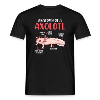 Aquarium Reptiil Lurch anatomie d’un axolotl - T-shirt homme - noir - Devant - AI Model Male 178 light (178cm)
