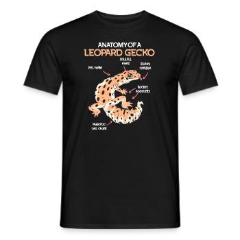 Terrarium Anatomie d’un Gecko Lézard Léopard Gecko - T-shirt homme - noir - Devant - AI Model Male 178 light (178cm)