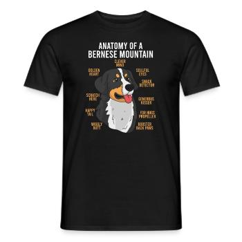 Bernois chien chien d’anatomie Amoureux du chien - T-shirt homme - noir - Devant - AI Model Male 178 light (178cm)