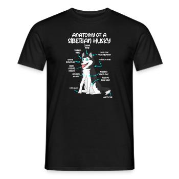 Anatomie eines Huskys Hundebesitzer Hunde - Männer T-Shirt - Schwarz - Vorne - AI Model Male 178 light (178cm)