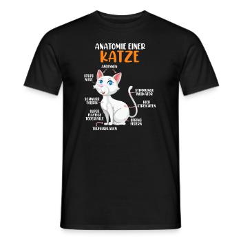 Anatomie einer Katze - Männer T-Shirt - Schwarz - Vorne - AI Model Male 178 light (178cm)