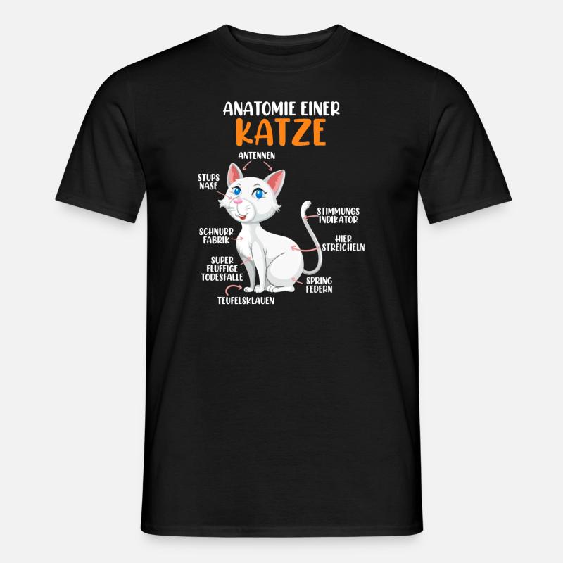 Anatomie einer Katze - Männer T-Shirt - Schwarz