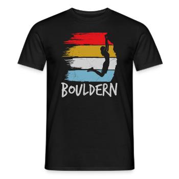 Bouldering Vintage Climbing Hall Boulder - Men's T-Shirt - black - Front - AI Model Male 178 light (178cm)