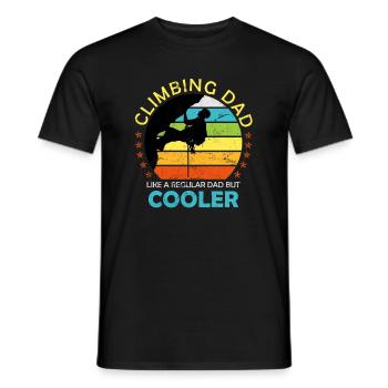 Climbing Boulder Papa Saying Men - Men's T-Shirt - black - Front - AI Model Male 178 light (178cm)