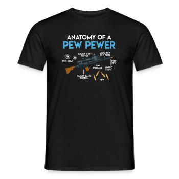 Waffen Schießstand Spruch Anatomy of a Pew Pewer - Männer T-Shirt - Schwarz - Vorne - AI Model Male 178 light (178cm)