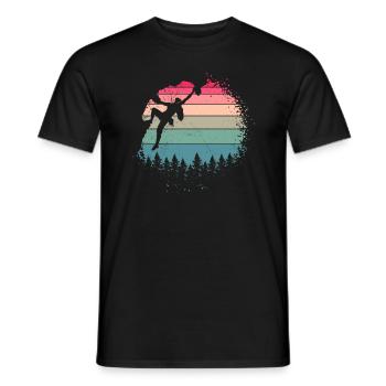 Grimper rocheux vintage femme grimpeuse - T-shirt homme - noir - Devant - AI Model Male 178 light (178cm)