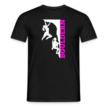 Klettersport Bouldern - Männer T-Shirt - Schwarz - Vorne - AI Model Male 178 light (178cm)