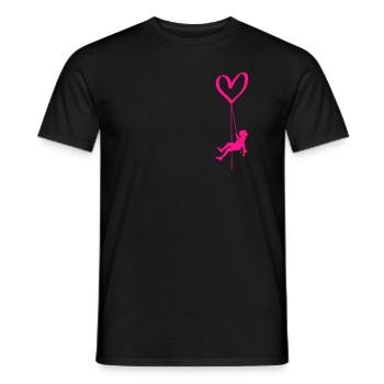Climbing Heart Rock Climbing Free Climbing Vorstieg - Men's T-Shirt - black - Front - AI Model Male 178 light (178cm)