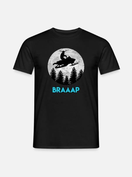Schneemobil Motorschlitten Vollmond - T-shirt herr - svart