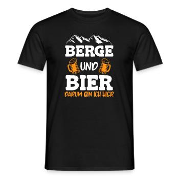 Berge und Bier darum bin ich hier Snowboard - Männer T-Shirt - Schwarz - Vorne - AI Model Male 178 light (178cm)