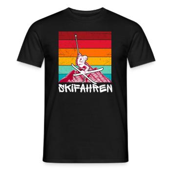 Ski Skifahren Winter Retro Skifahrer - Männer T-Shirt - Schwarz - Vorne - AI Model Male 178 light (178cm)