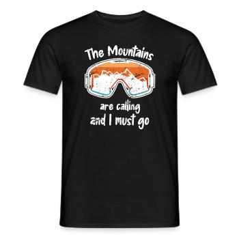 Skiers Ski Apres Ski Mountains Call - Men's T-Shirt - black - Front - AI Model Male 178 light (178cm)