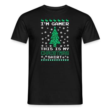 Gamer Christmas Shirt Weihnachten Gaming - Männer T-Shirt - Schwarz - Vorne - AI Model Male 178 light (178cm)