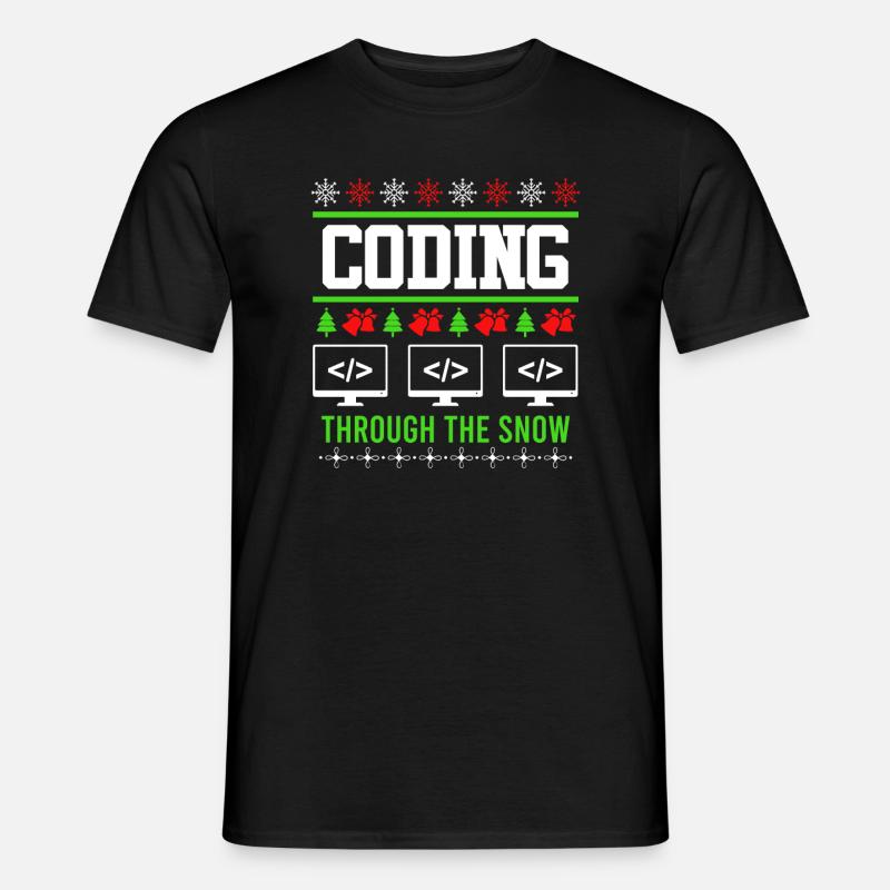 Programmierer Weihnachten Ugly Christmas Coding - Männer T-Shirt - Schwarz