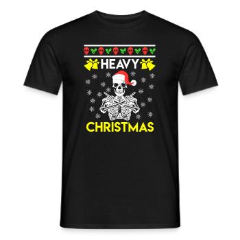 Heavy Christmas Skeleton Skull Ugly Christmas - Men's T-Shirt - black - Front - AI Model Male 178 light (178cm)