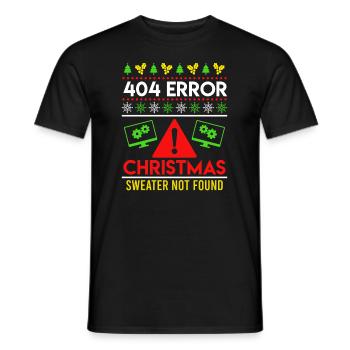 Christmas Proverbe 404 Error Sweater not Found - T-shirt homme - noir - Devant - AI Model Male 178 light (178cm)