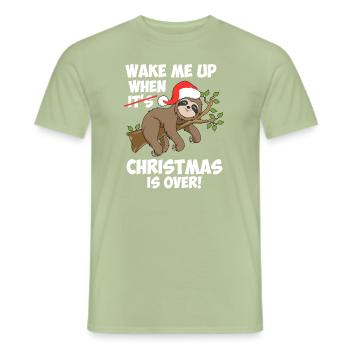 Ugly Christmas Faultier Anti-Weihnachten - Männer T-Shirt - Sage - Vorne - AI Model Male 178 light (178cm)
