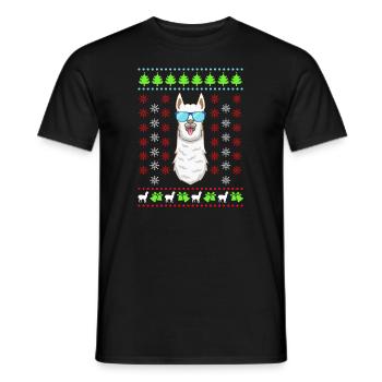 Lama Alpaka Ugly Christmas - T-shirt homme - noir - Devant - AI Model Male 178 light (178cm)