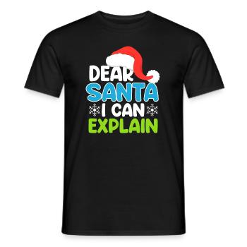 Dear Santa i can explain sort drôle - T-shirt homme - noir - Devant - AI Model Male 178 light (178cm)