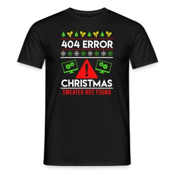 Anti Noël Ugly Christmas 404 Error - T-shirt homme - noir - Devant - AI Model Male 178 light (178cm)