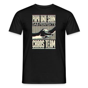 Papa und Sohn das perfekte Chaos Team Vater Sohn - Männer T-Shirt - Schwarz - Vorne - AI Model Male 178 light (178cm)
